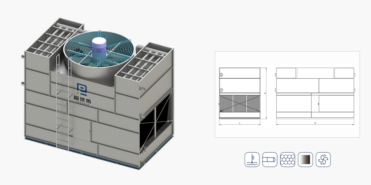 双进风复合流闭式冷却塔